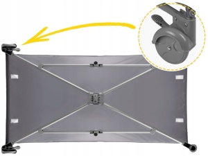 Patut pliabil pentru copii, 120 x 60 cm, Ricokids, RK-240, Grey, 2 roti blocabile, intrare laterala, buzunar, husa, sarcina 15 kg - Img 3