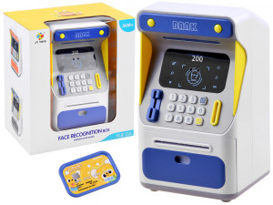 Pusculita tip Bancomat, pentru depuneri si retrageri, cu senzor de miscare, Jokomisiada, Albastra - Img 2
