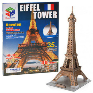 Puzzle 3D Turnul Eiffel Jokomisiada, 35 Piese, Marile Arhitecturi ale Lumii, 3 Ani+ - Img 1