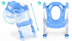 Reductor pentru toaleta, 2in1, cu scara detasabila, antiderapant, Ricokids, Albastru - Img 8