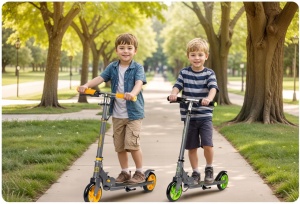 Resigilata - Trotineta pentru copii, cu 2 roti, tip urban, frana de mana, Ricokids, Kodi, Greutate maxima utilizator 50 Kg, Green - Img 4