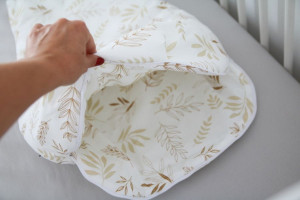 Sac de dormit pentru bebelusi Tiny Star Grain, 75 cm, Bumbac, Alb / Imprimeu Spice de Grau - Img 5