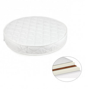 Saltea pentru patut copii, Waldin, Cocos, potrivita pentru Patut Evolutiv 7in1 Oval, Mini, 73 x 73 x 10 cm - Img 2