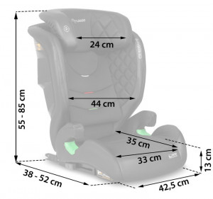 Scaun auto transformabil in inaltator pentru copii, inclinare reglabila, 2 grupe de varsta, 4 - 12 ani, 15-36 kg, inaltime 100 - 150 cm, tetiera reglabila, isofix, ECE R129, Nukido, Louis, Negru - Img 4