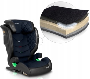 Scaun auto transformabil in inaltator pentru copii, inclinare reglabila, 2 grupe de varsta, 4 - 12 ani, 15-36 kg, inaltime 100 - 150 cm, tetiera reglabila, isofix, ECE R129, Nukido, Louis, Negru/Albastru - Img 3