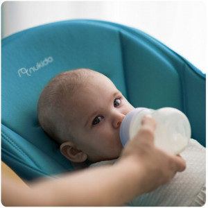 Scaun de masa reglabil, multifunctional, 3in1, pliabil, inaltime reglabila, spatar reglabil, pozitie de somn, tava detasabila, Nukido, Belo, Albastru Inchis - Img 3