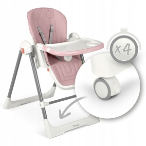 Scaun de masa reglabil, multifunctional, 3in1, transformabil in leagan, Nukido, Elite, Roz - Img 4