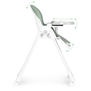 Scaun Pentru Hranire, Ecotoys, Ajustabil, 2 in 1, tava detasabila, suport pentru picioare reglabil, spatar reglabil, Verde - Img 3