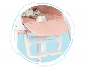 Scaun Pentru Hranire, Ecotoys, Transformabil, 3 in 1, tava detasabila, suport pentru picioare, Roz - Img 7