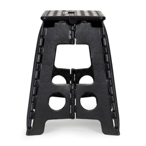 Scaun plabil, taburet din plastic rezistent, sarcina 120 kg, polipropilena, ModernHome, PJJFS004-C, Negru - Img 2