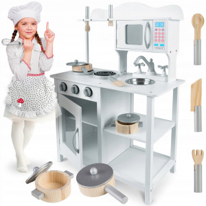 Set Bucatarie din lemn pentru copii, 60 x 30 x 85 cm, Ricokids, RC-835 + Sort Micul Bucatar - Img 4
