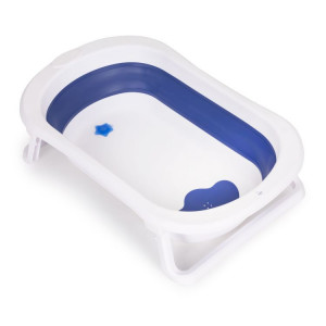 Set - Cadita pliabila pentru bebelusi, cu Dop Senzor de temperatura, suport antiderapant, Ecotoys, HA-B27 BLUE + Perna pentru cadita bebelusi, moale, uscare rapida, curele reglabile, Ricokids, 45 x 32 cm, Albastra - Img 8