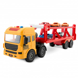 Set masinuta de jucarie, XXL, camion de remorcare, 5 masinii, Ricokids, RK-760, sunete realiste, lumini LED, rampa de coborare, tractiune fata, alimentare pe baterii - Img 4
