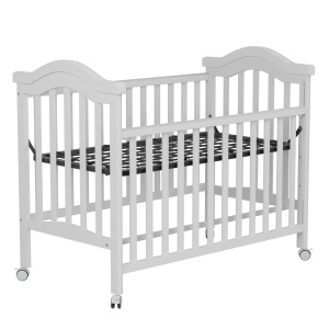 Set Patut din lemn cu laterala culisanta, Craft, WBB2024-1, Alb, cu Saltea MyKids 120 x 60 x 10 cm - Img 11