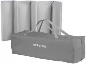 Set Patut pliabil pentru copii, 120 x 60 cm, Ricokids, RK-240, Lavenda Grey cu Saltea MyKids, 120 x 60 x 10 cm, Spuma si Cocos - Img 5