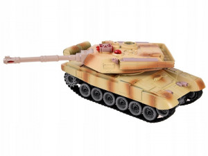 Tanc de lupta cu telecomanda, 38 x 11 x 12 cm, camuflaj de desert, cu lumini, rotatie 360, Jokomisiada, RC0611 - Img 6