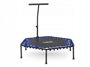 Trambulina de Fitness, Hexagonala, cu Maner, Neo-Sport, 127 cm, greutate maxima 100 kg, Negru/Albastru - Img 3