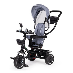 Tricicleta pentru copii, Ecotoys, cu scaun rotativ, control parental, elemente detasabile, Gri - Img 8