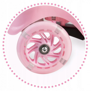 Trotineta de echilibru pentru copii, cu 3 roti, lumini LED, pliabila, ghidon reglabil, pana la 35 kg, Ricokids, Piko, Roz - Img 5
