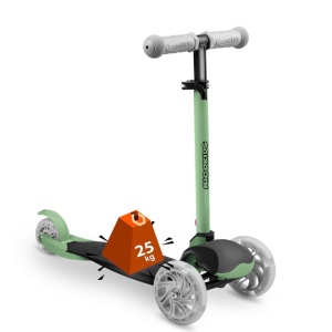 Trotineta de echilibru pentru copii, Ricokids, Loco, cu 3 roti, lumini LED, pliabila, ghidon reglabil, pana la 25 kg, Verde, 765107 - Img 5