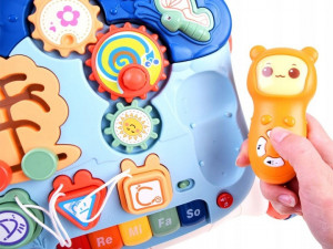 Antemergator interactiv 2in1 cu 4 roti, transformabil in Masuta interactiva pentru activitati, cu panou de jucarii, sunete cu reglarea volumului, Jokomisiada, ZA3252 - Img 6