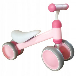 Bicicleta de echilibru, cu roti duble, pentru interior / exterior, Ecotoys, Roz, pentru copii, 18 - 36 luni, sarcina maxima 20 kg - Img 5