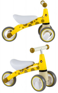Bicicleta de echilibru pentru copii, roti duble, pentru interior / exterior, max 20 kg, 18 - 36 luni, Ecotoys, Girafa, Galbena - Img 6