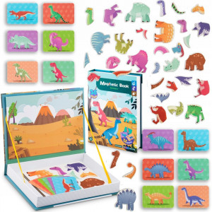 Carte magnetica, cu 66 de elemente, carduri cu 2 fete, Ricokids, RK-770, Dinozauri - Img 5