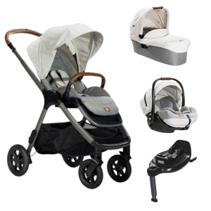 Carucior pentru copii multifunctional 3 in 1 Joie Finiti Signature Oyster + Baza Isofix Encore (Carucior Finiti Oyster+ Landou Ramble XL Oyster+ scoica i-Level Recline Oyster+ baza isofix Encore) - Img 1