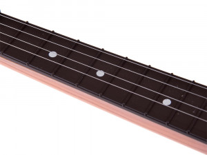 Chitara electrica pentru copii, cu baterii, 4 coarde, 3 butoane, curea, 44 x 15 x 4,5 cm, Neagra - Img 3