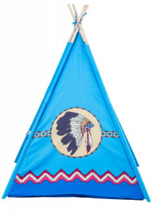 Cort tip indian pentru copii, EcoToys, Wigwam, 120 x 120 x 150 cm, Albastru - Img 2