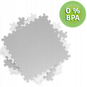 Covoras puzzle din spuma pentru copii, 120x120cm, 4 piese, Ricokids, 7480, Alb si Gri - Img 5