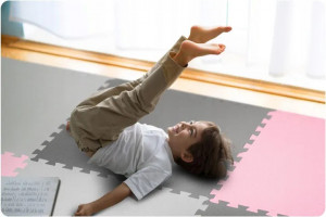 Covoras puzzle din spuma pentru copii, 180x180cm, 9 piese, Ricokids, 7498, Gri Roz - Img 7