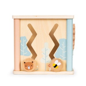 Cub Educativ Pentru Copii, Din Lemn, Sortare De Blocuri, Labirint, Ceas, EcoToys - Img 6