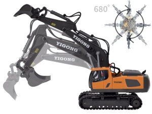 Excavator cu telecomanda, sunete si lumini, 40 x 20 x 10.5 cm, Jokomisiada, RC0599 - Img 6