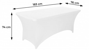 Fata de masa elastica universala, Modern Home, poliester/spandex, 180x76x74 cm, Alba - Img 5