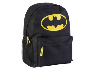 Ghiozdan pentru copii, Batman, 2 fermoare, 41x29x13,5 cm, Negru/Galben - Img 1