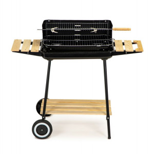 Gratar de gradina pe carbune cu rafturi reglabile si accesoriu pentru frigarui, 84 x 86 x 37 cm, Modern Home - Img 3