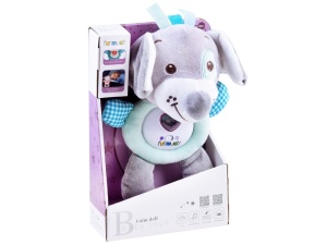 Jucarie de plus cu sunete si lumini, Funmuch, Catelus, 22 cm, Gri - Img 2