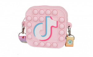 Jucarie senzoriala 4 in1, Fidget Toys, Geanta cu bule Pop It pentru copii, TikTok, Roz Deschis