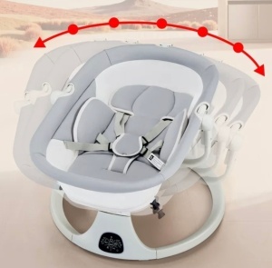 Leagan Electric Inteligent 360°, Multifunctional, Craft, 2 in 1, Cradle Swing, C2-016, Gri - Img 4