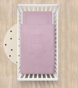 Lenjerie de pat pentru copii, plapuma cu umplutura si perna, Animals&Love Hippo A001