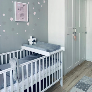 Masa De Infasat Din Lemn, Atasabila La Patut Bebe, Woodies Safe Dreams, Cot Top Changer, 86 x 51 x 7 cm, Alba - Img 6