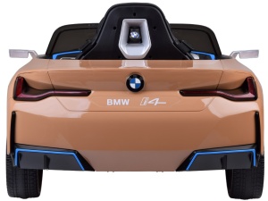 Masinuta Electrica Pentru Copii, BMW i4, Auriu, cu licenta, 4 motoare 12V 45W, baterie 12V/7Ah, telcomanda 2.4Ghz, 2 trepte de viteza - Img 2