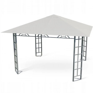 Pavilion gradina, Plonos, 300 x 300 cm, din otel zincat, acoperitoare din PE, Bej, 4934 - Img 3