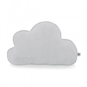 Perna decorativa din bumbac velur, moale, sub forma de Nor, 40 x 30, Sparrow, Cloud, Light Grey
