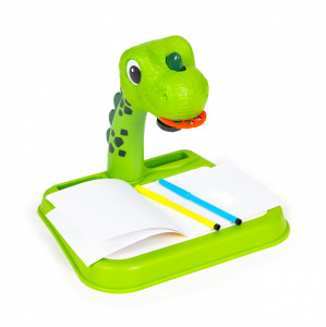 Proiector Pentru Desen Copii, 24 de imagini, 3 discuri tematuce, 12 markere, Multistore, Dinozaur, Verde - Img 3