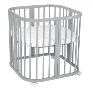 Resigilat - Patut Evolutiv pentru Copii, Multifunctional, 7in1, Saltele Incluse, Waldin, Gri - Img 8