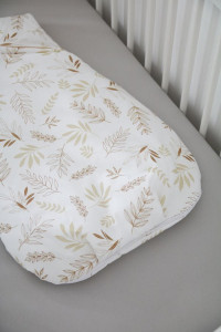 Sac de dormit pentru bebelusi Tiny Star Grain, 75 cm, Bumbac, Alb / Imprimeu Spice de Grau - Img 6