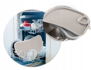 Scaun de masa reglabil, multifunctional, 3in1, pliabil, inaltime reglabila, spatar reglabil, pozitie de somn, tava detasabila, Nukido, Belo, Gri - Img 5